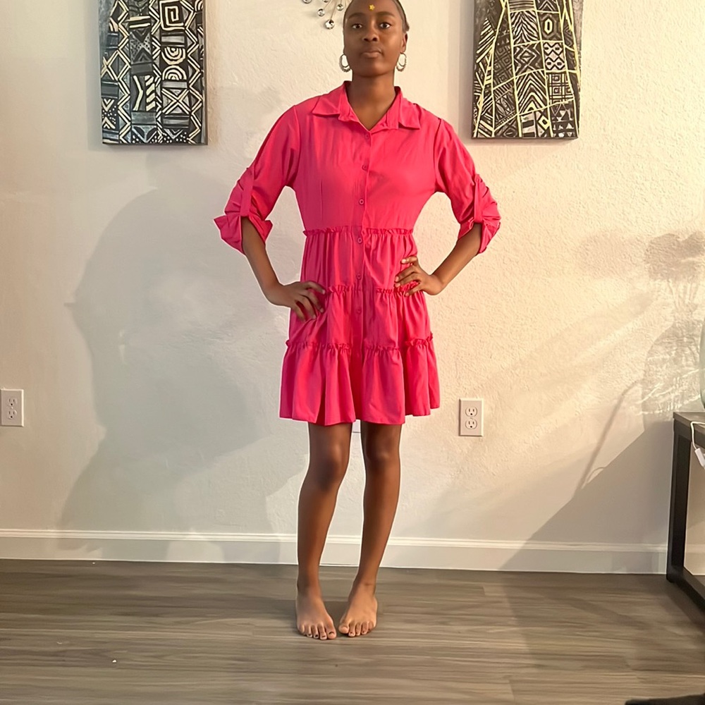 Hot Pink Ruffled Bottom Small New